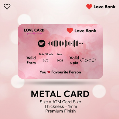 Love Metal Card - 5 Colours - Customize