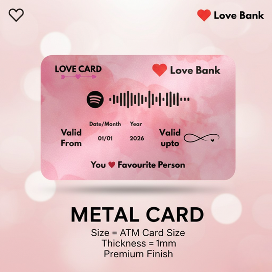 Love Metal Card - 5 Colours - Customize