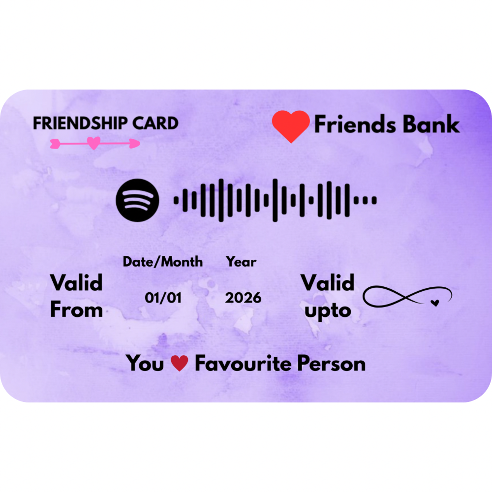Friends Metal Card - 5 Colours - Customize