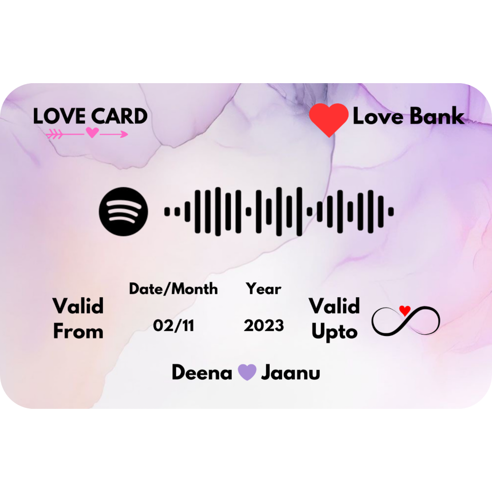 Love Metal Card - 5 Colours - Customize