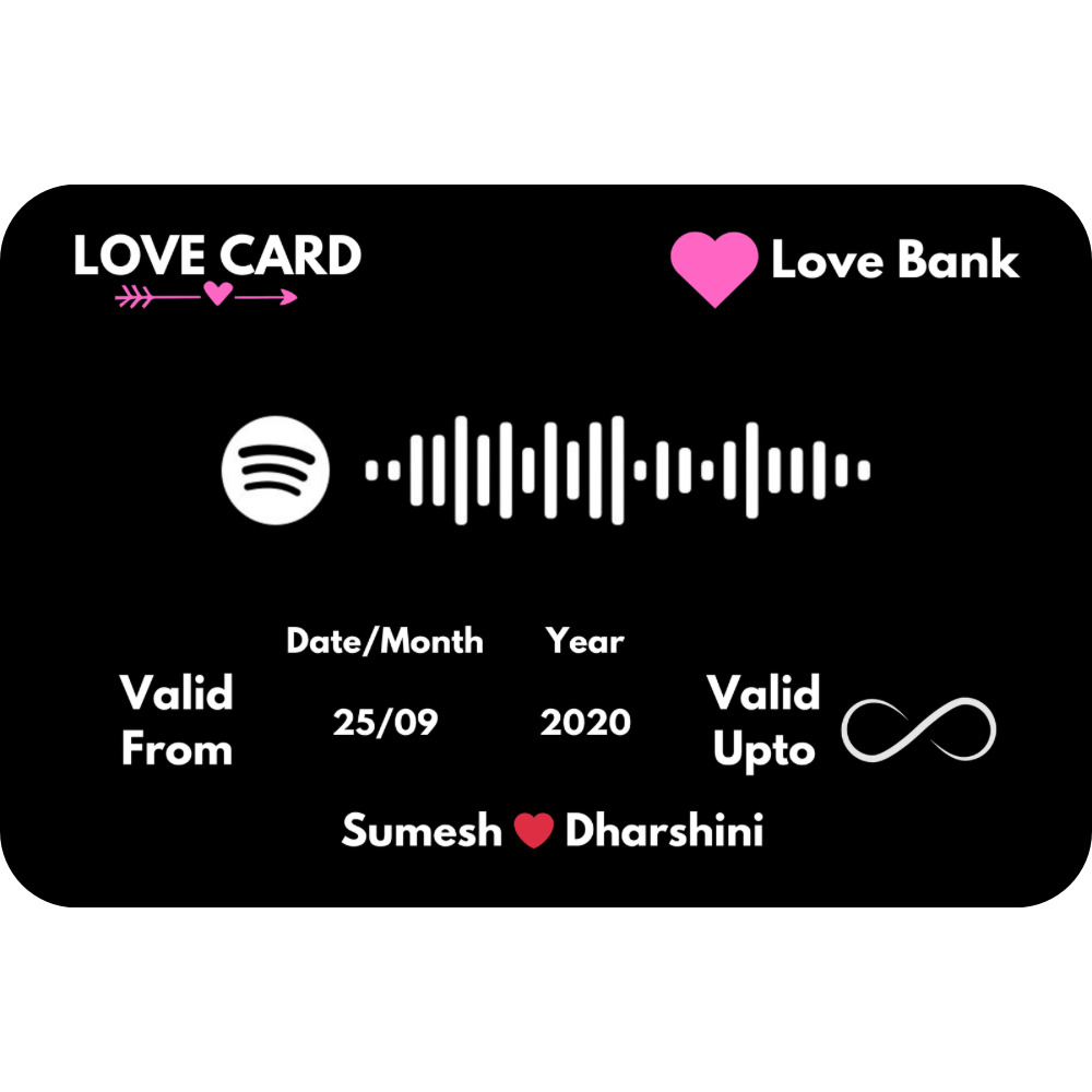 Love Metal Card - 5 Colours - Customize