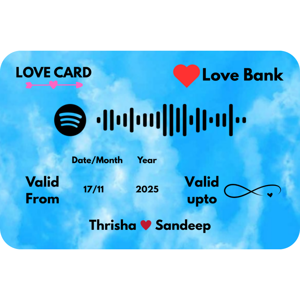 Love Metal Card - 5 Colours - Customize