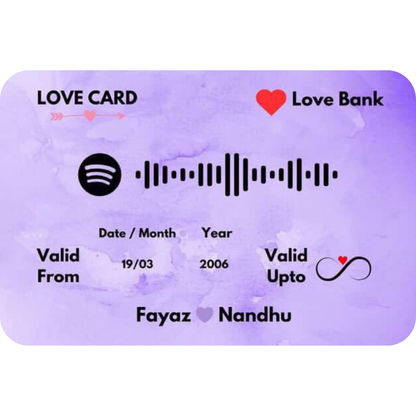 Love Metal Card - 5 Colours - Customize