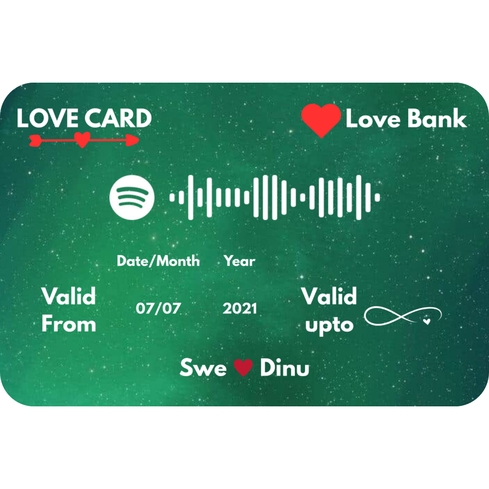 Love Metal Card - 5 Colours - Customize