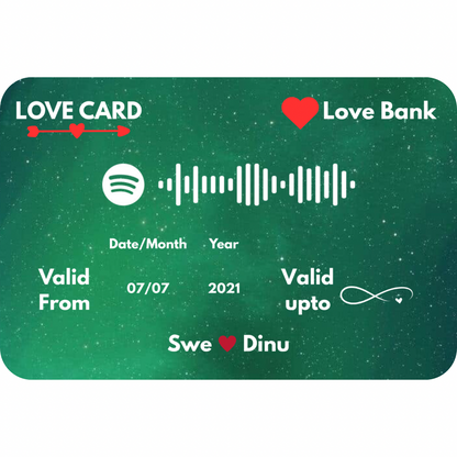 Love Metal Card - 5 Colours - Customize